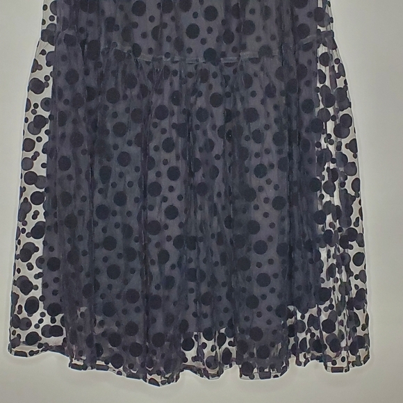 Masai Tulle Midi Skirt Sienna Size L Embroidered Dots Tiered Demure Whimsigoth - Picture 4 of 11